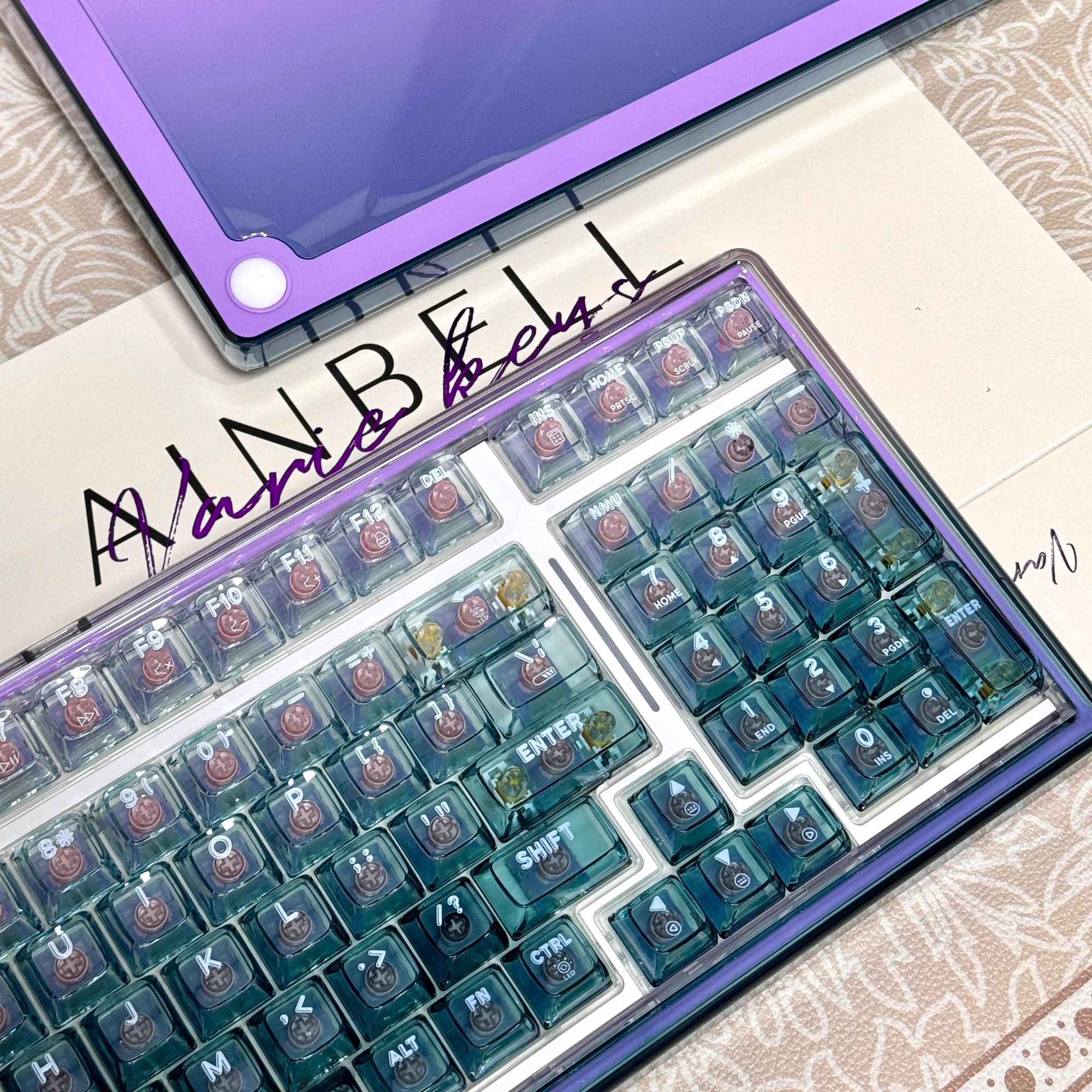 【圣诞礼物】Ainbell-Base99莫奈花园办公高颜值三模透明机械键盘