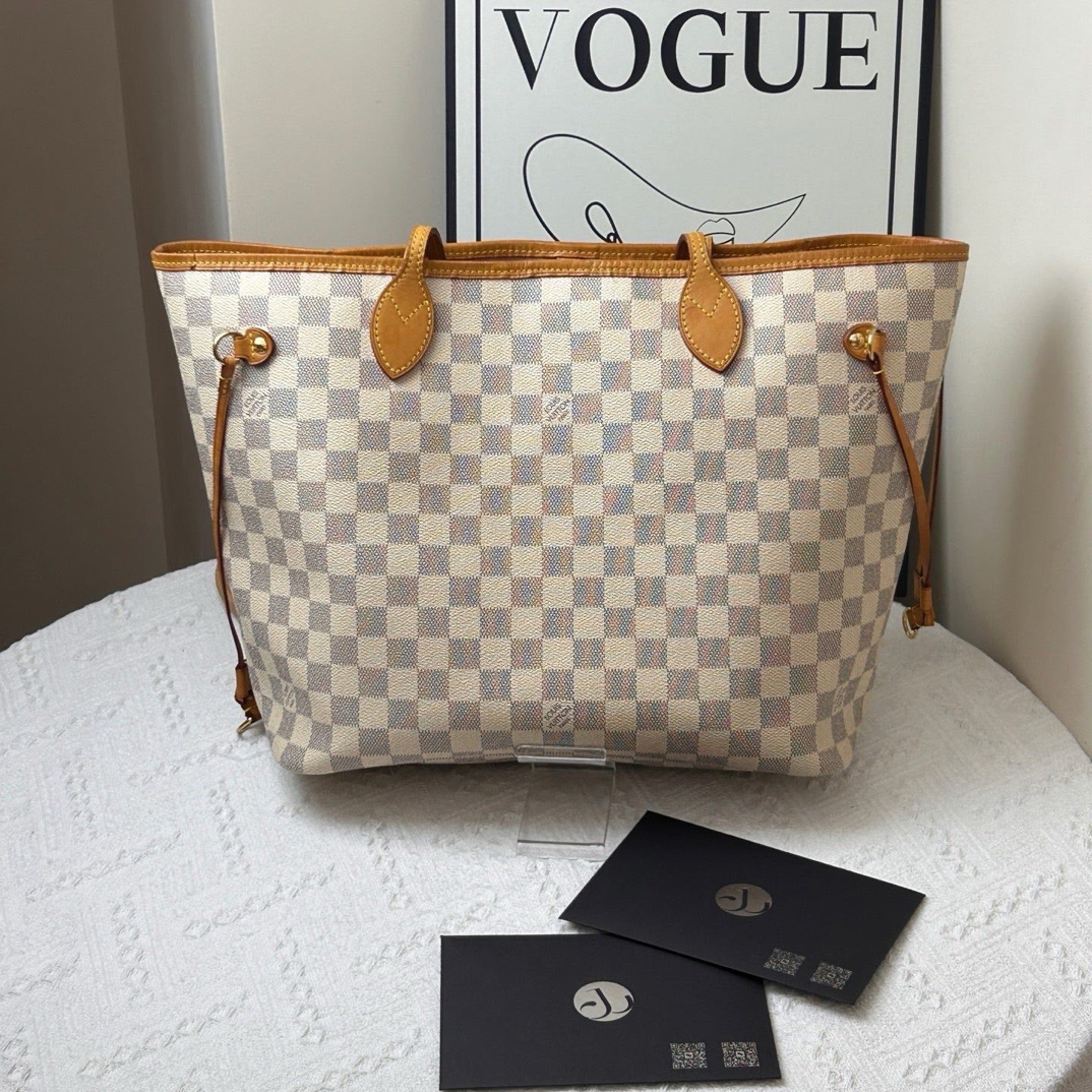 95新 LouisVuitton/路易威登 neverfull 中号棋盘格  /JW8435
