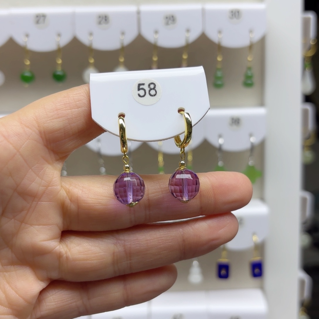 银S925镶嵌耳饰水晶