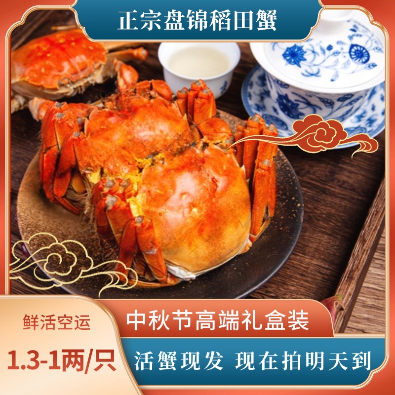 母蟹活蟹《盘锦宸阳精品河蟹》1.3-1两 （18-15只）发货空运次日达