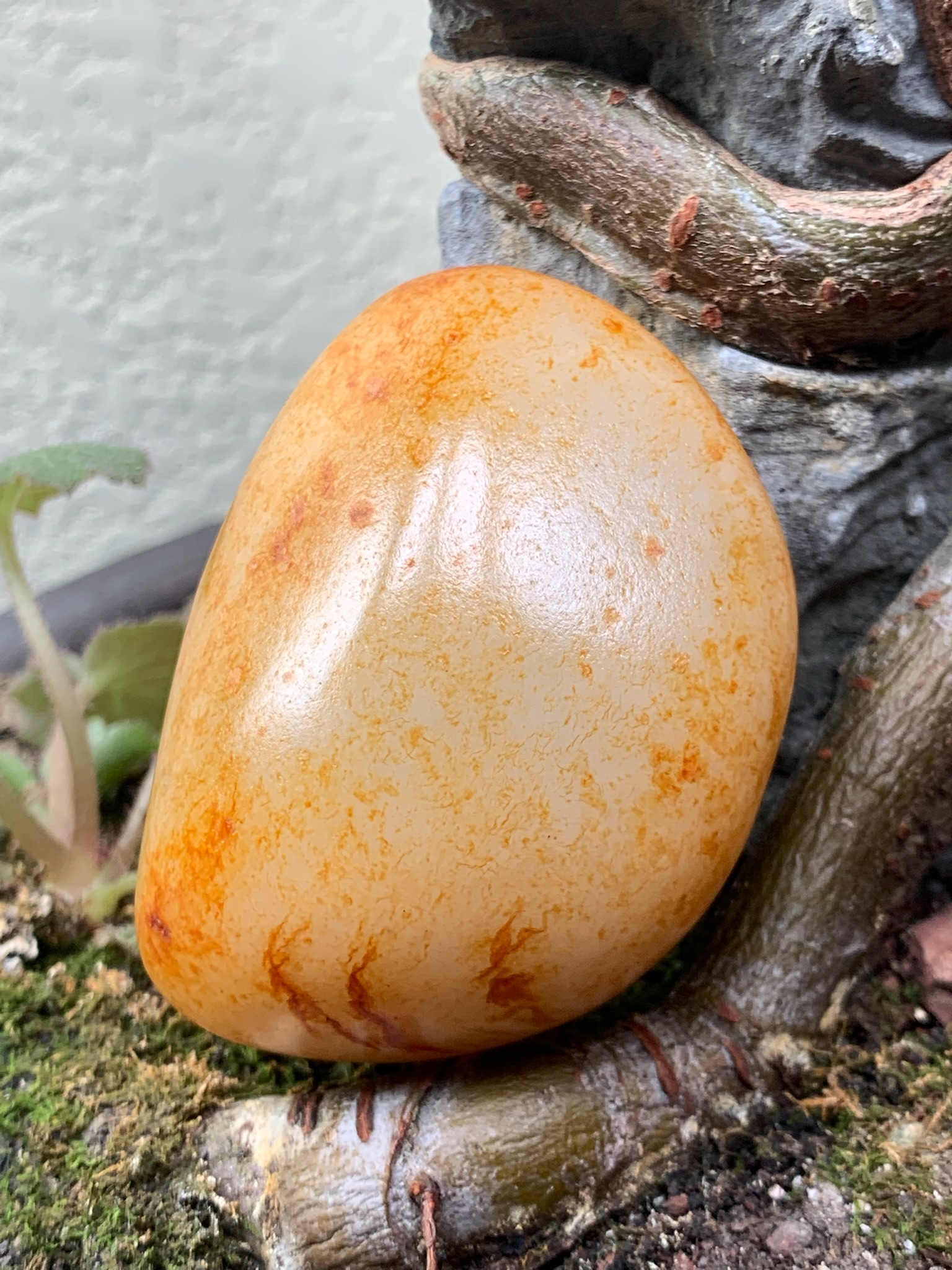 和田玉洒红皮手把件，116.5克，59*44*31，货号02017，8328076