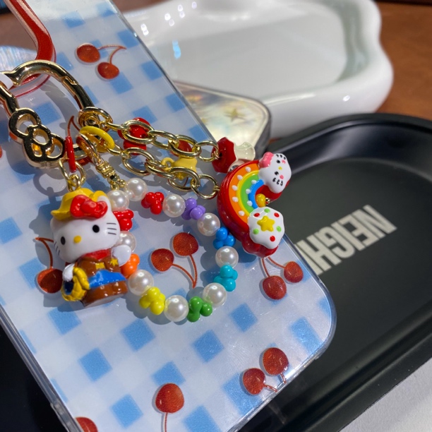 5023彩虹猫咪挂件原创手机链