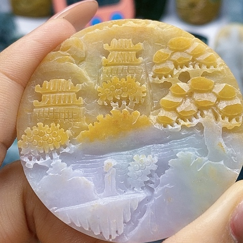 定制翡翠未镶嵌山水