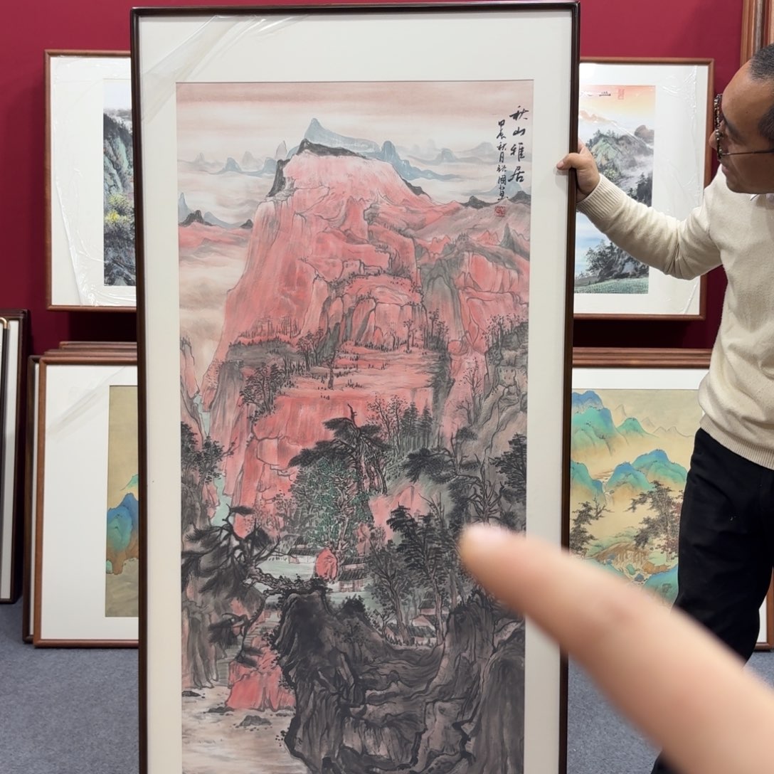 国画带框绘画160/80尺寸