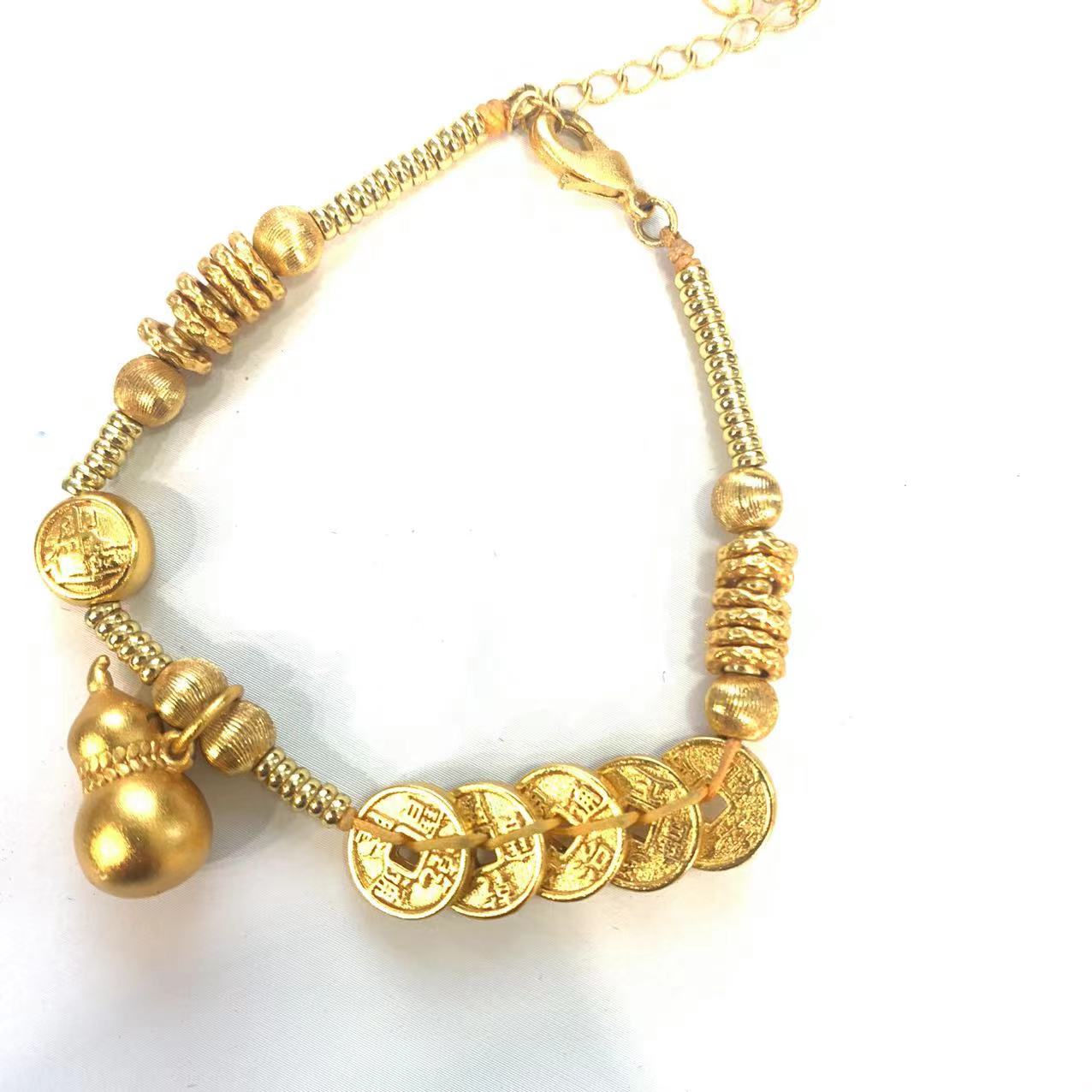 铜合金手链 金色铜钱小葫芦手链FL1172