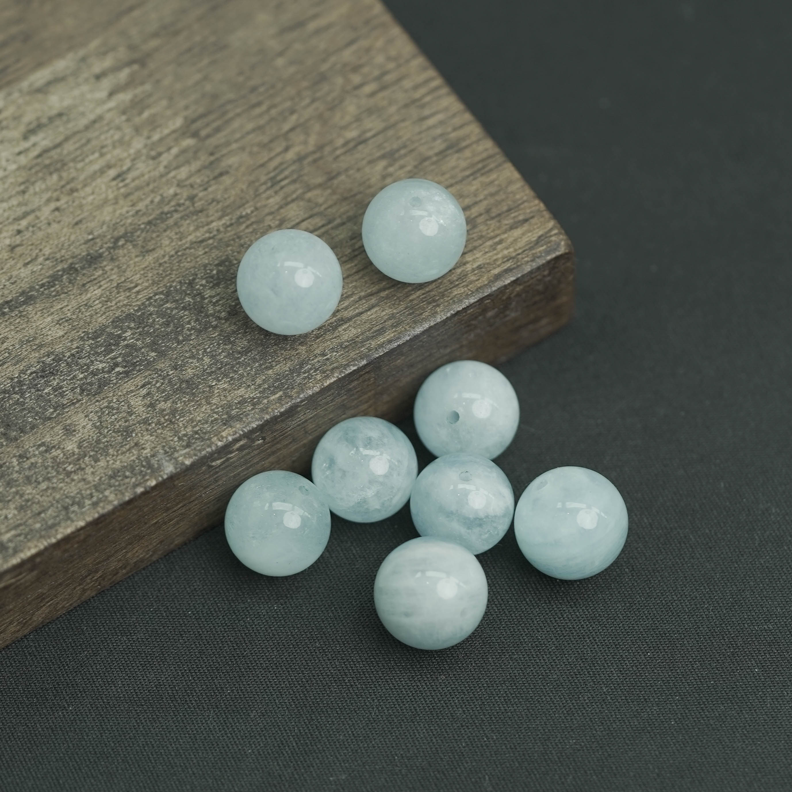  【发1颗】12MM+海蓝宝石散珠DIY文玩珠宝HLB16