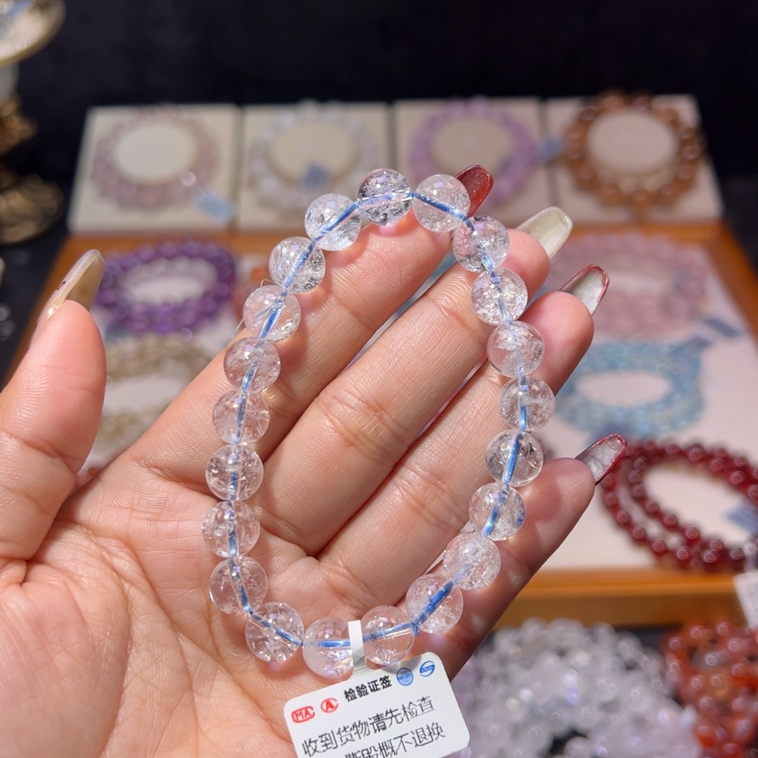 水晶手串未镶嵌白阿塞9.5m m