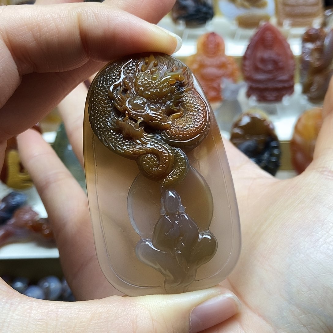 搓***灰玛瑙/玉髓未镶嵌颈饰