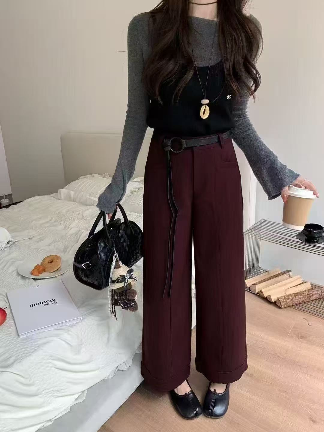 气质休闲裤薄款秋季西装直筒裤短裤高腰女装长裤百搭