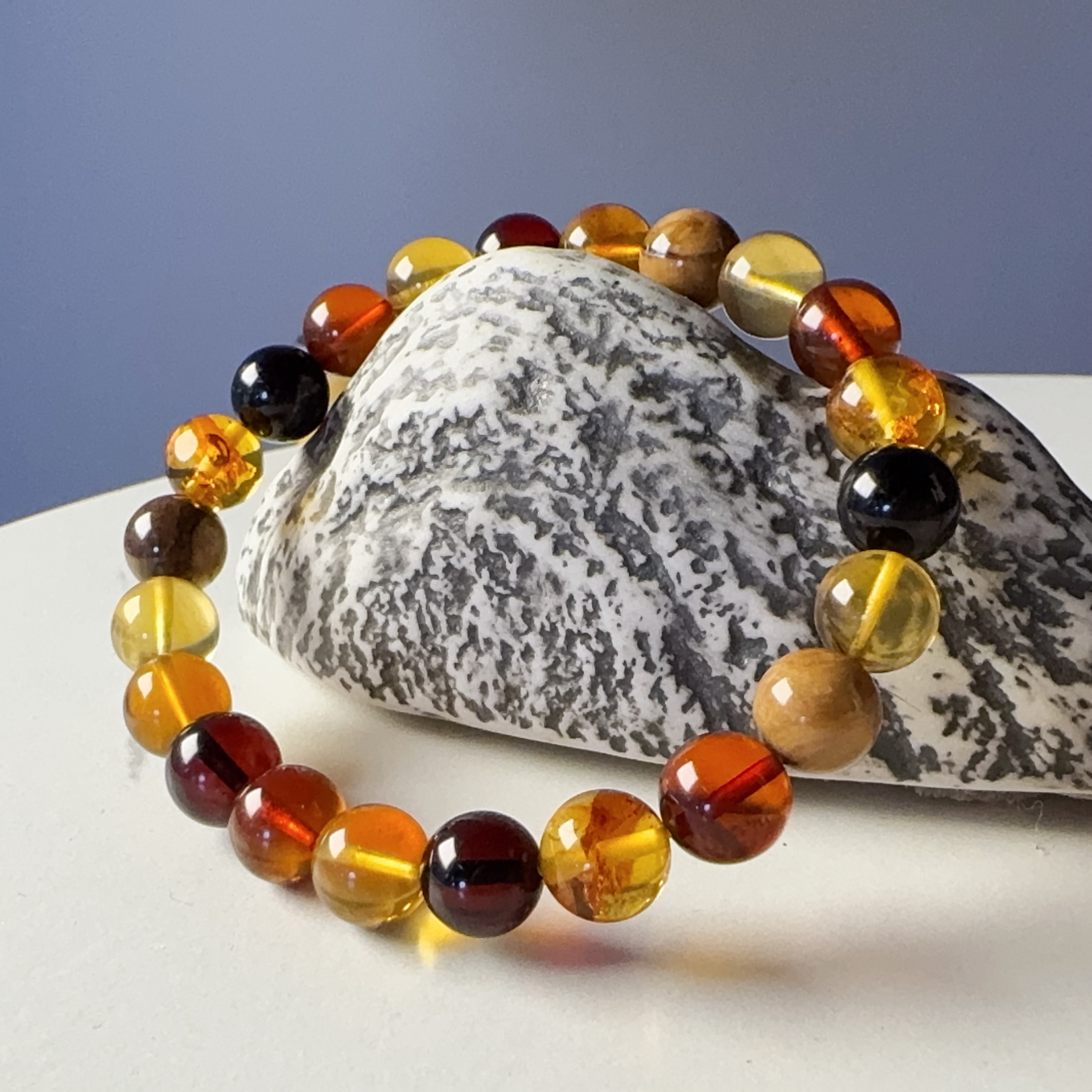 天然琥珀多宝手串8MM