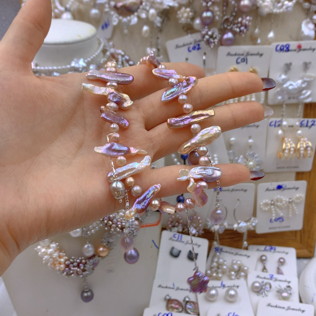 淡水珍珠耳饰银S925镶嵌美*尔