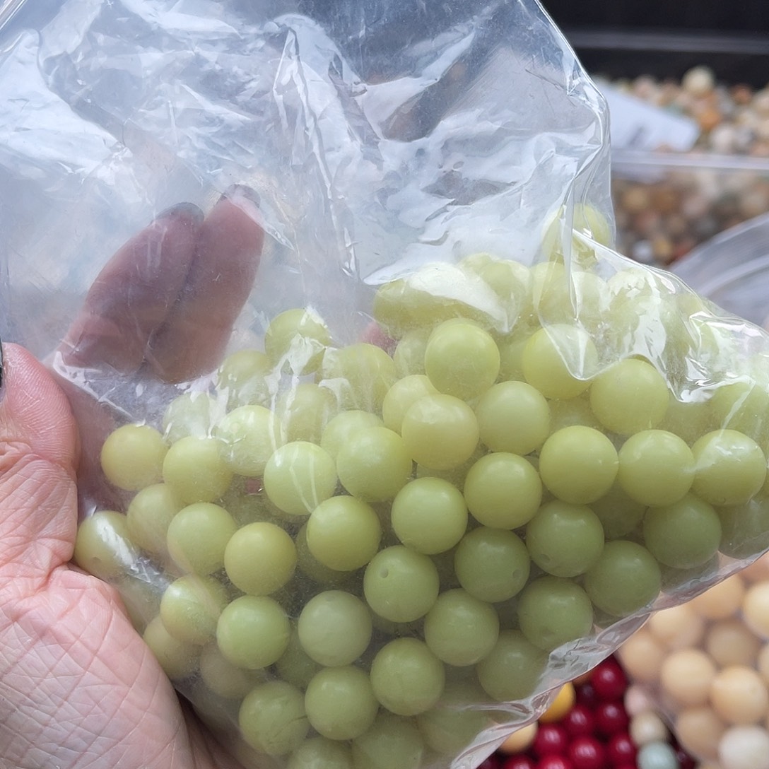 白玉菩提吊坠Q/12mm/150颗guo di