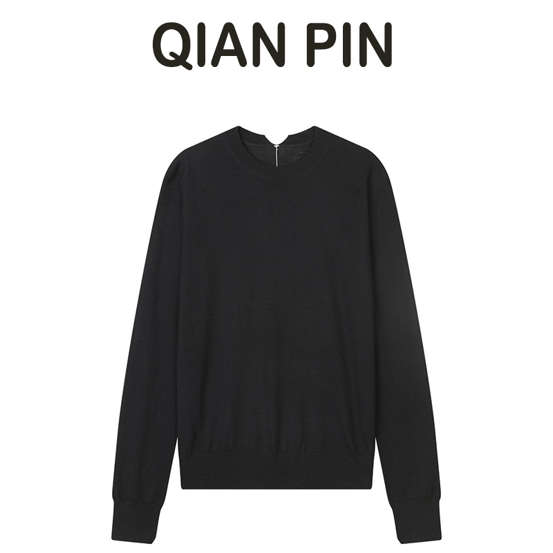 【六印服饰】【玄色云绒】“Biella Yarn扬子纱”黑色羊毛衫HQ2025465