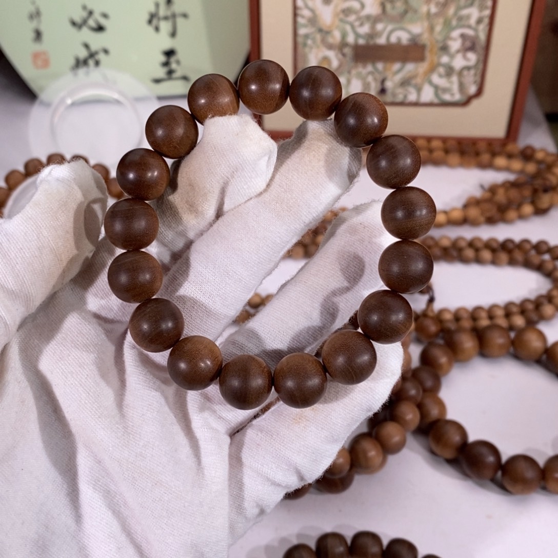 娘***子手串/手链檀香木横纹黑肉12树心福利