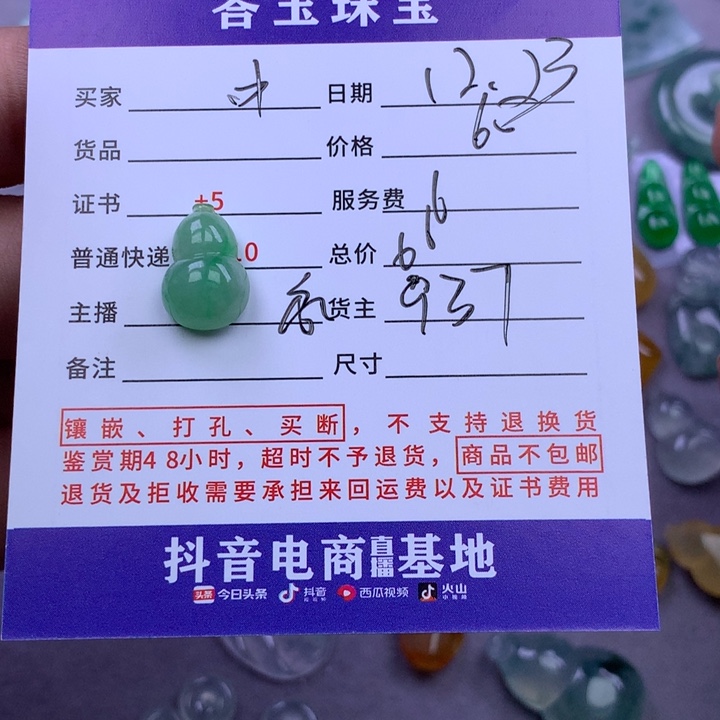 未镶嵌挂件翡翠中****宝