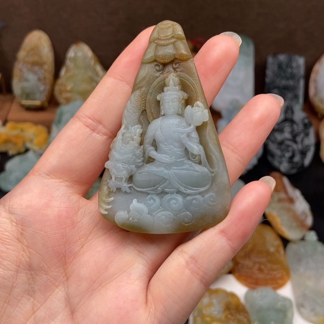 定制翡翠未镶嵌天然缅甸翡翠A货御龙观音