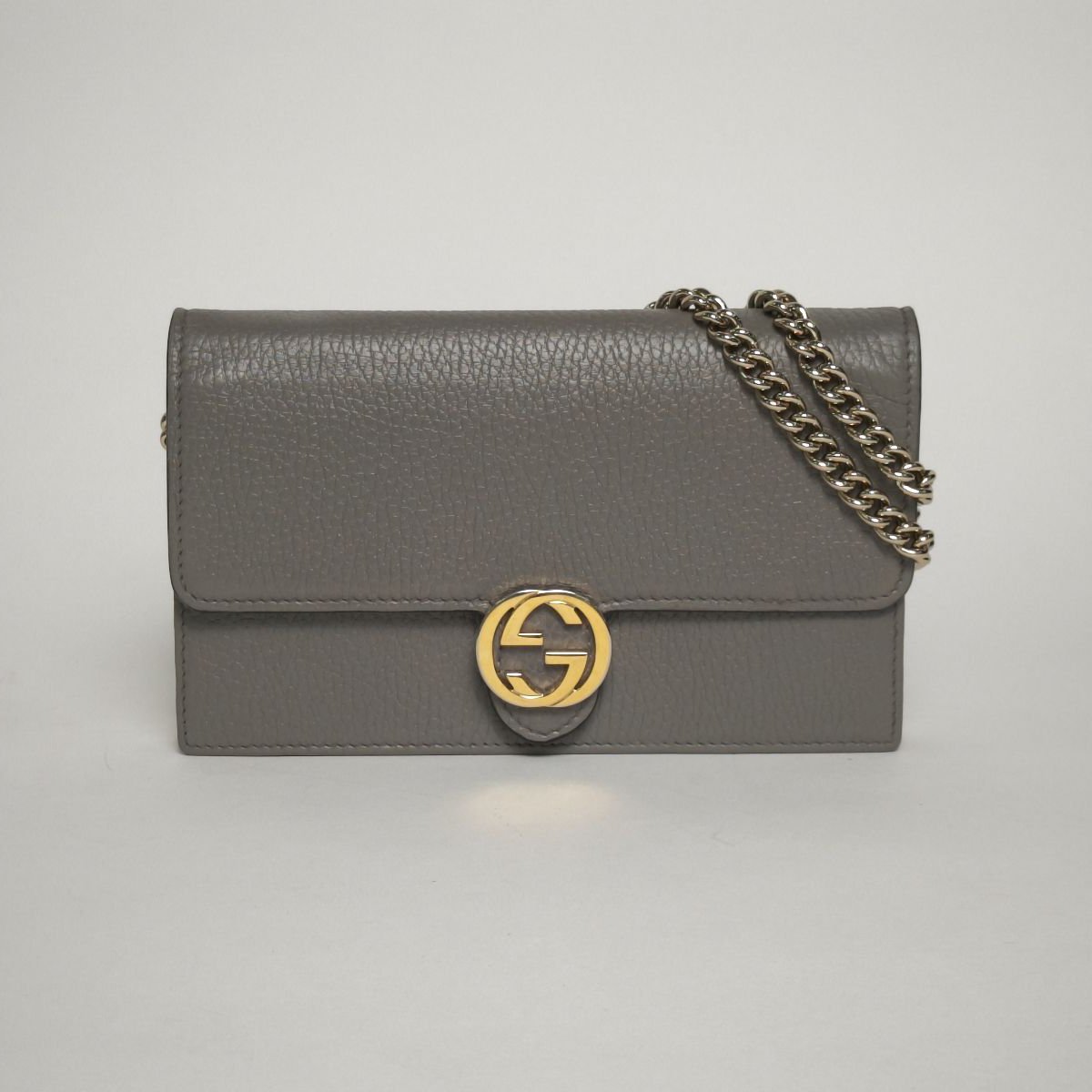 95新 GUCCI/古驰 小花Jerry活动Interlock Woc 灰色 金扣