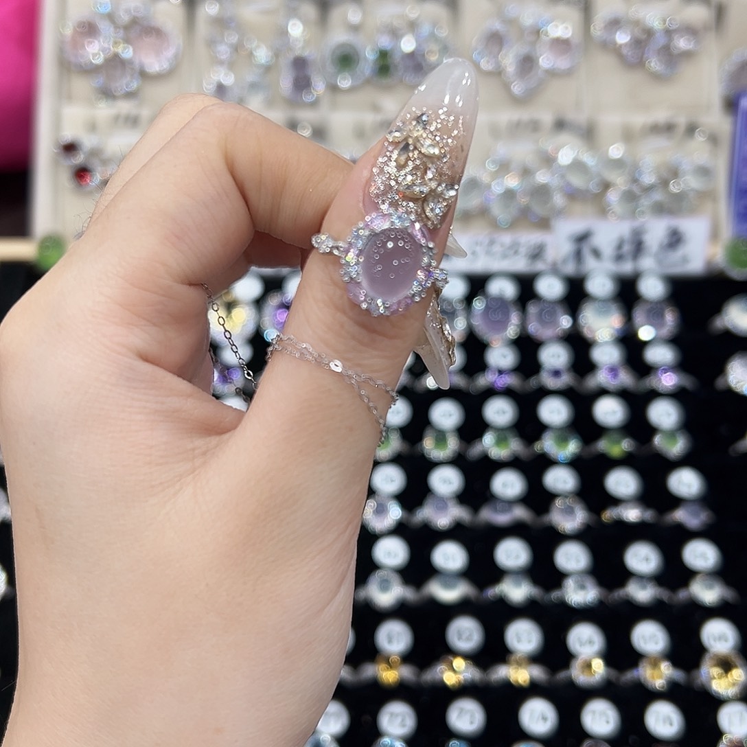 榴***达萤石戒指银S925镶嵌