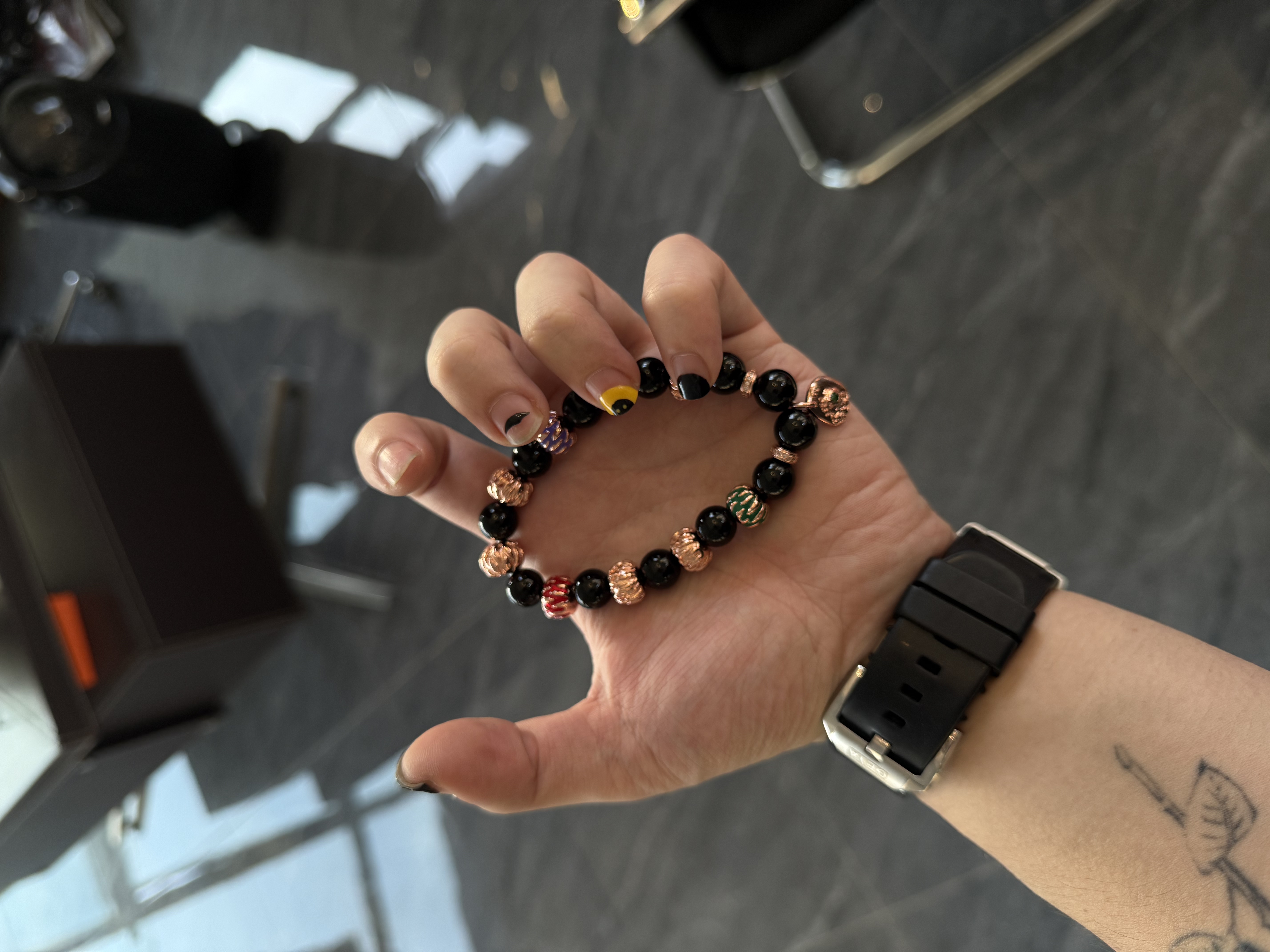 合金手链 【涅槃 血枚吞噬 手串】黑色炫彩手串国潮风发字嘻哈潮人