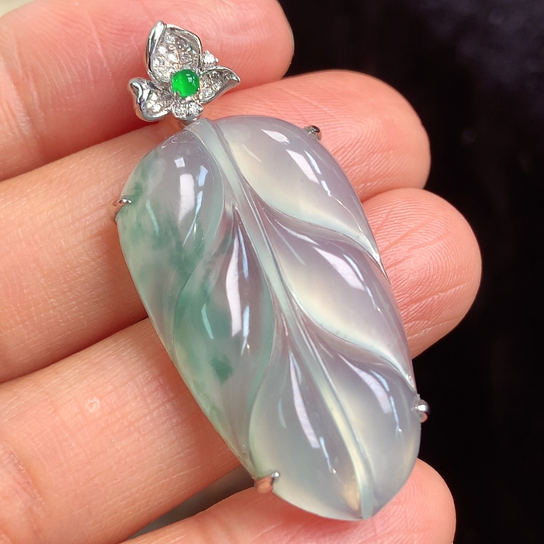 翡翠颈饰18K金镶嵌上新