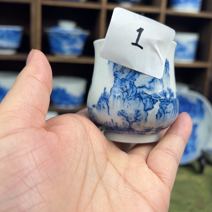 杯开窑浮力山水微瑕1