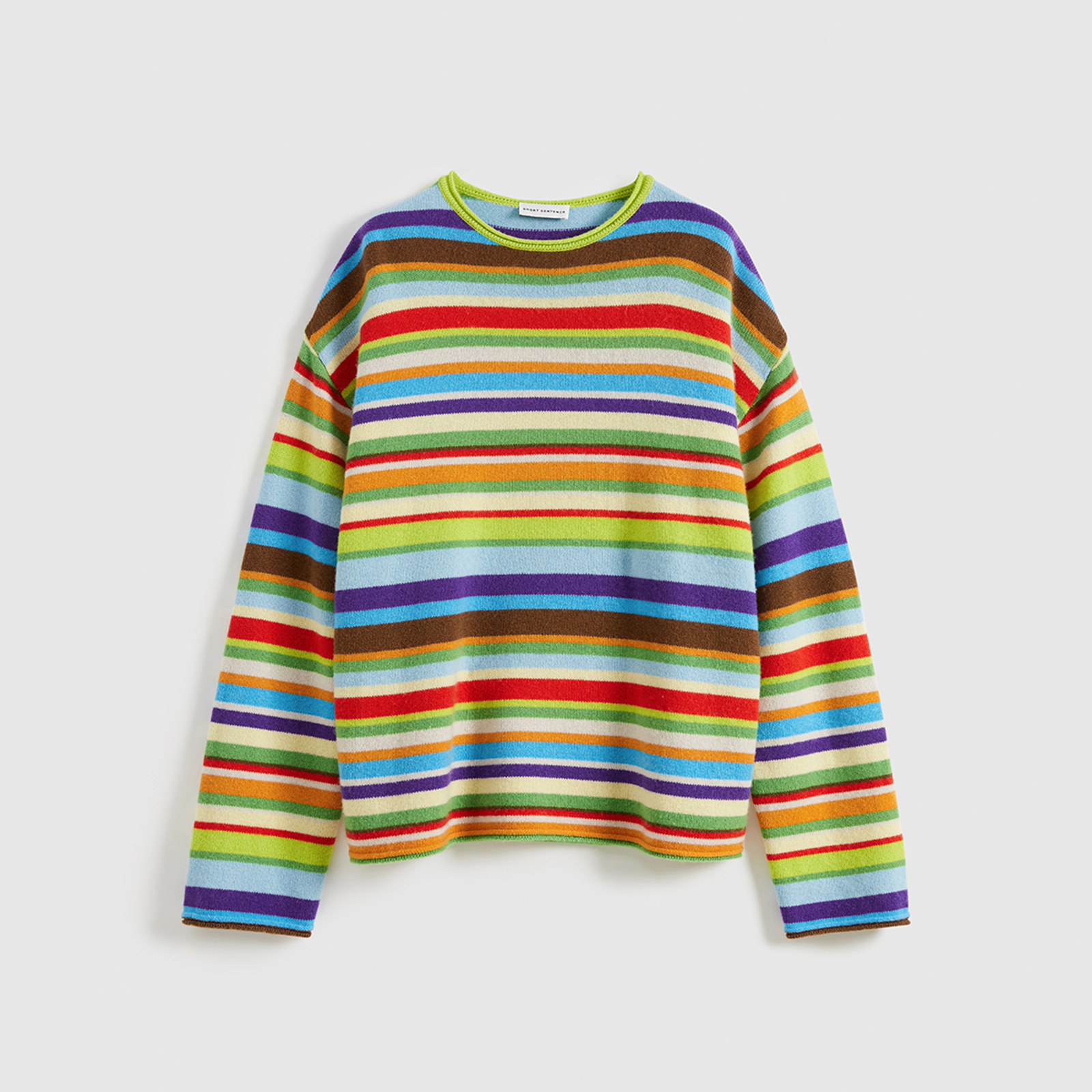 【茉舍】SHORT SENTENCE彩虹条纹长袖针织上衣25AWKW54-3000