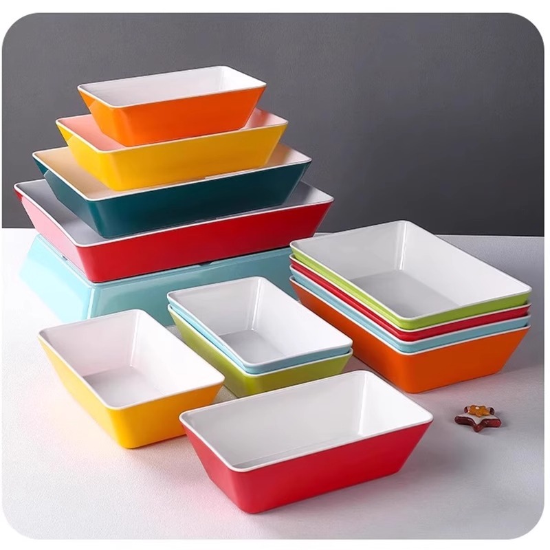 双色密胺加厚熟食盘仿瓷长方形卤味串串盘凉菜盘商用卤菜展示盘