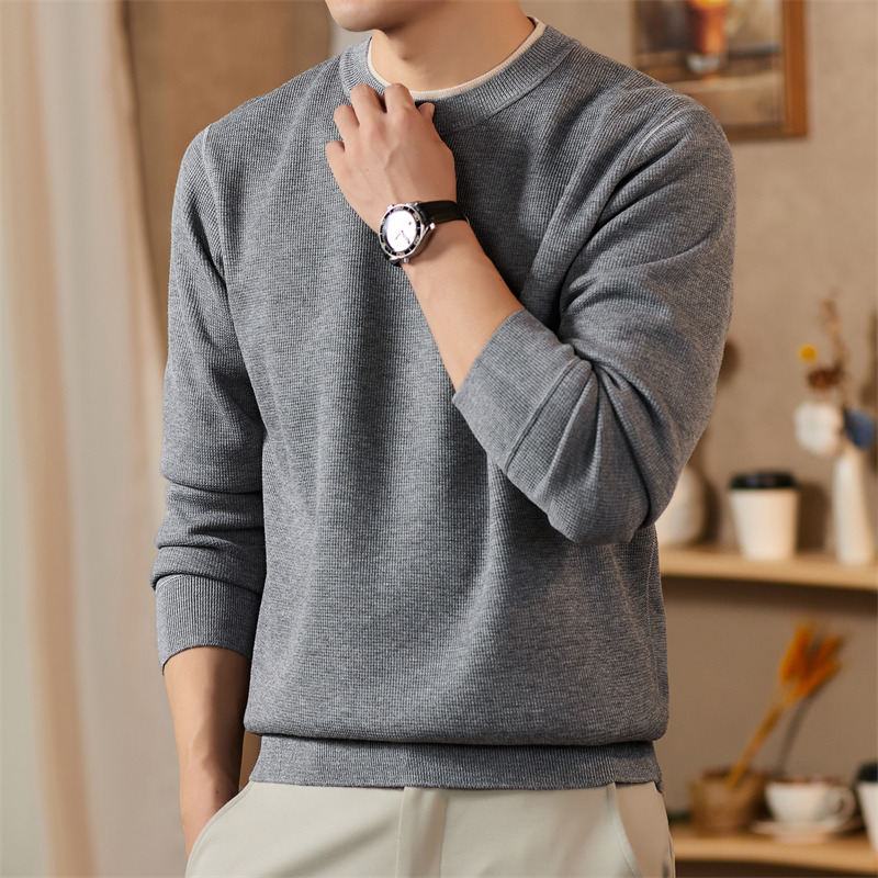 圆领男士内搭打底衫秋季厚款针织冬季针织衫毛衣休闲