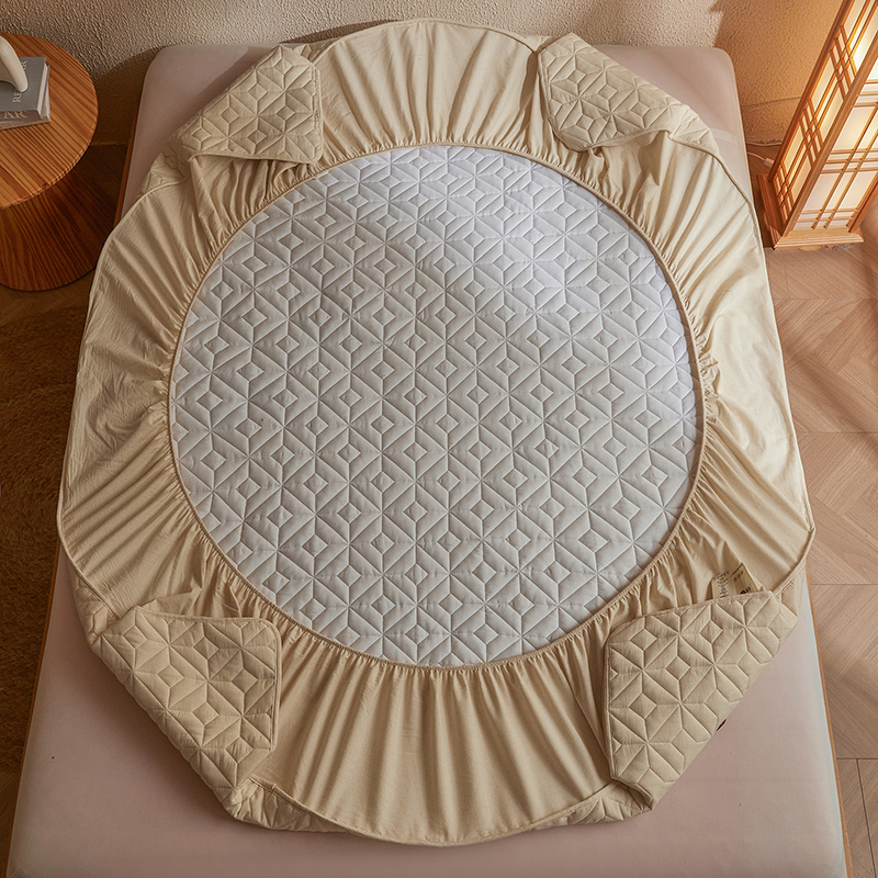 新款A类棉麻抗菌床笠垫保护套防滑亲肤透气四季通用