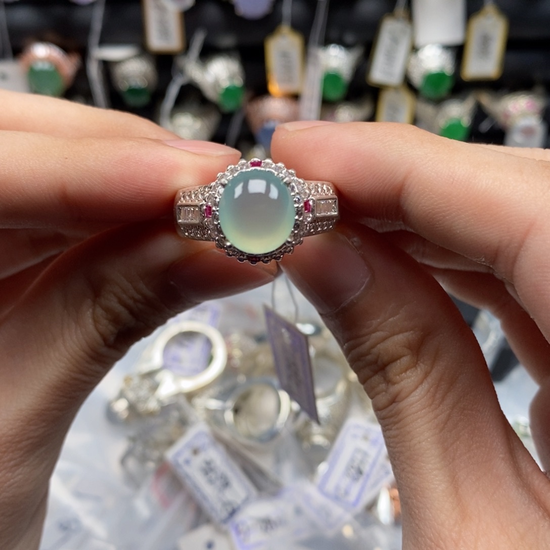 翡翠戒指未镶嵌明**昭天然缅甸翡翠a货