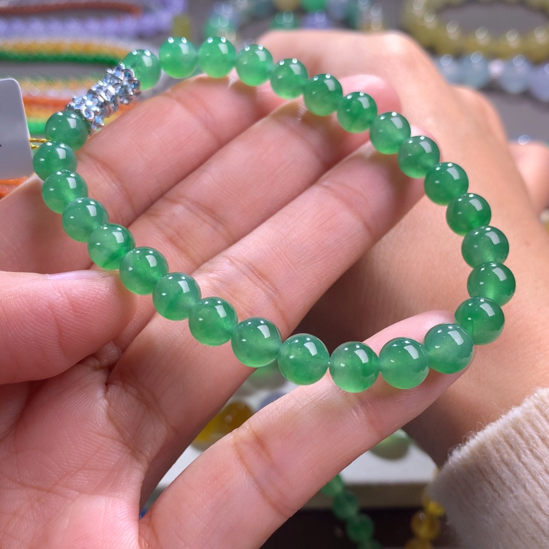 翡翠未镶嵌手链卡6.5