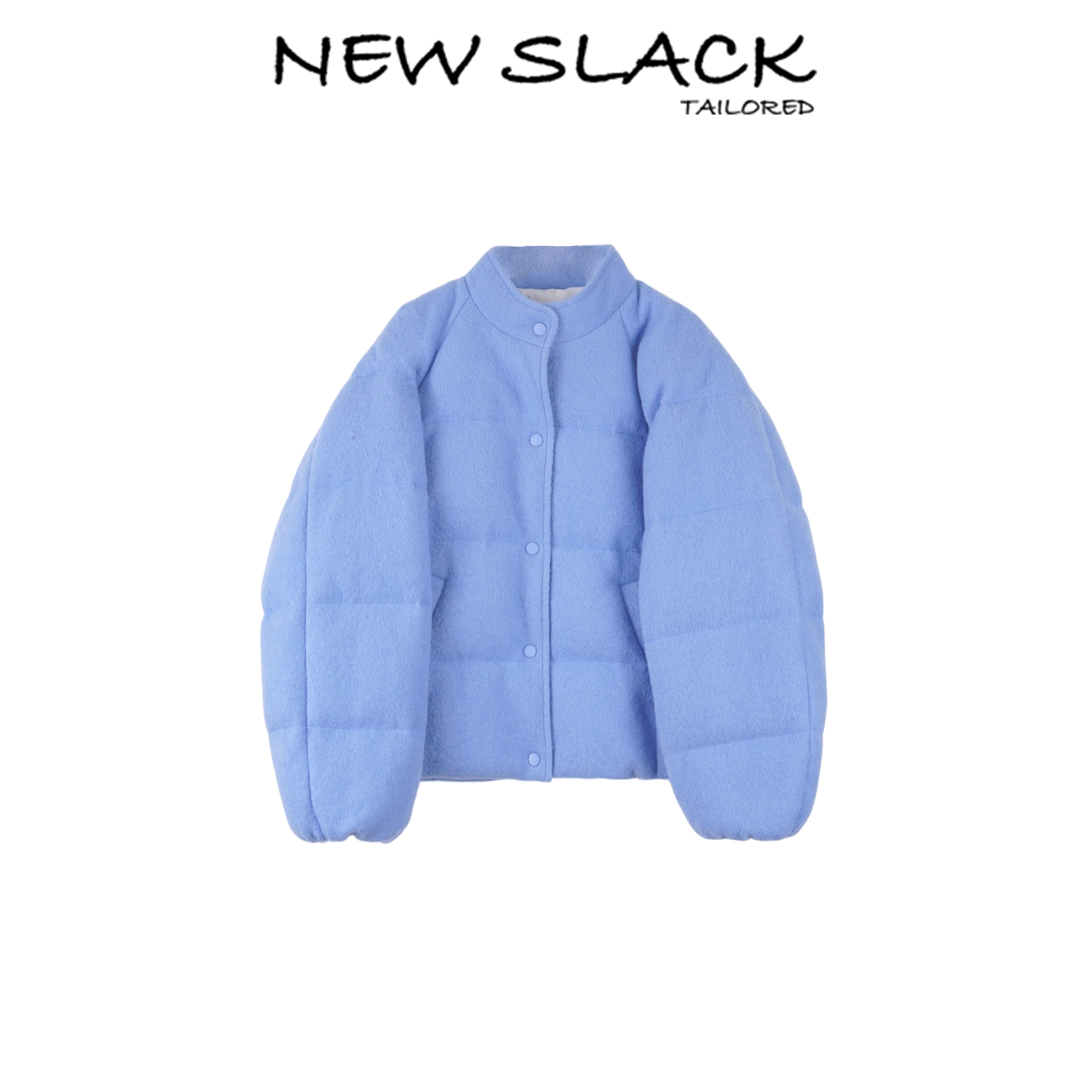 NEW SLACK NQ51108 设计师款羊毛红蓝CP鹅绒服