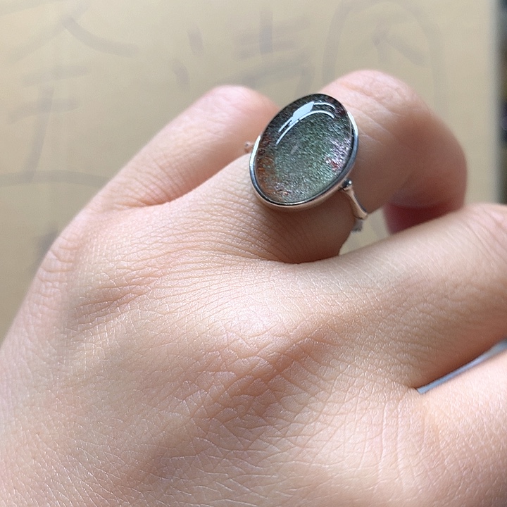 水晶水晶戒指银S925镶嵌