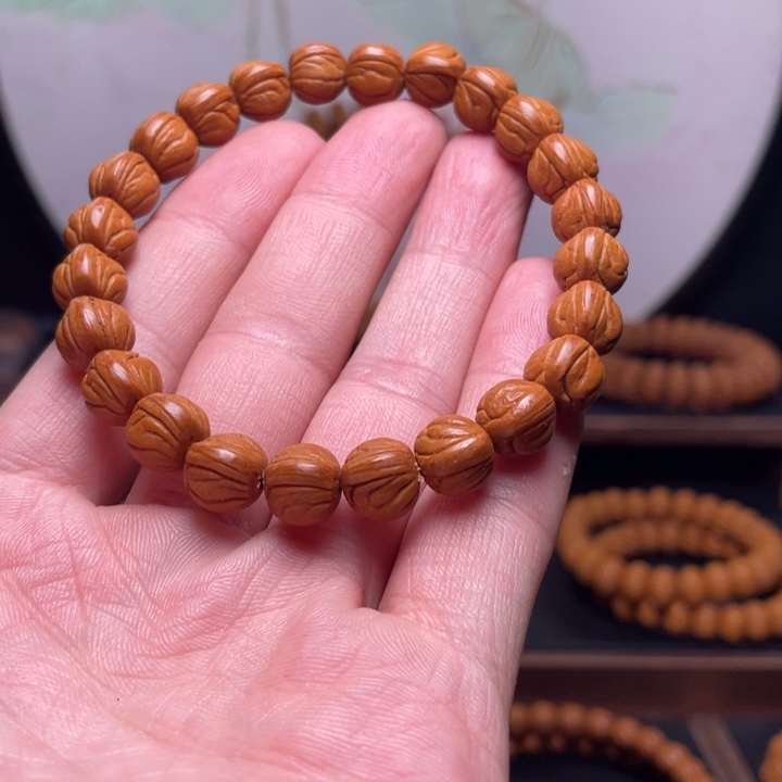 放***纵桃核手串10玉龙脊手串