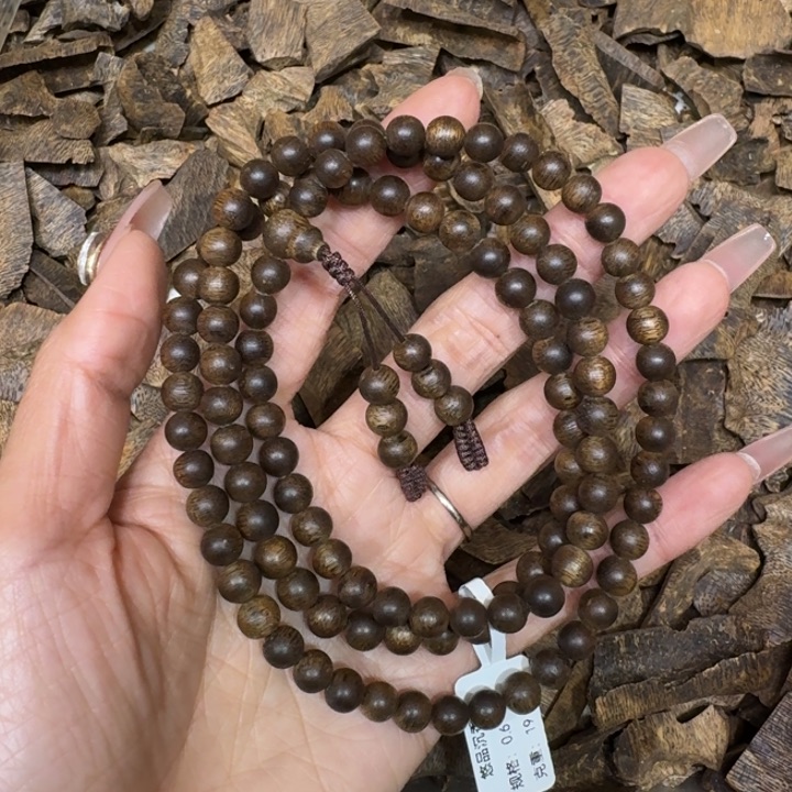 沉香手串禅**佛紫棋沉水一条
