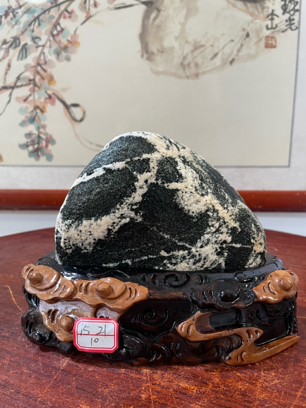 室内平安石摆件【泰山山水】高15cm～宽21cm～厚10cm～