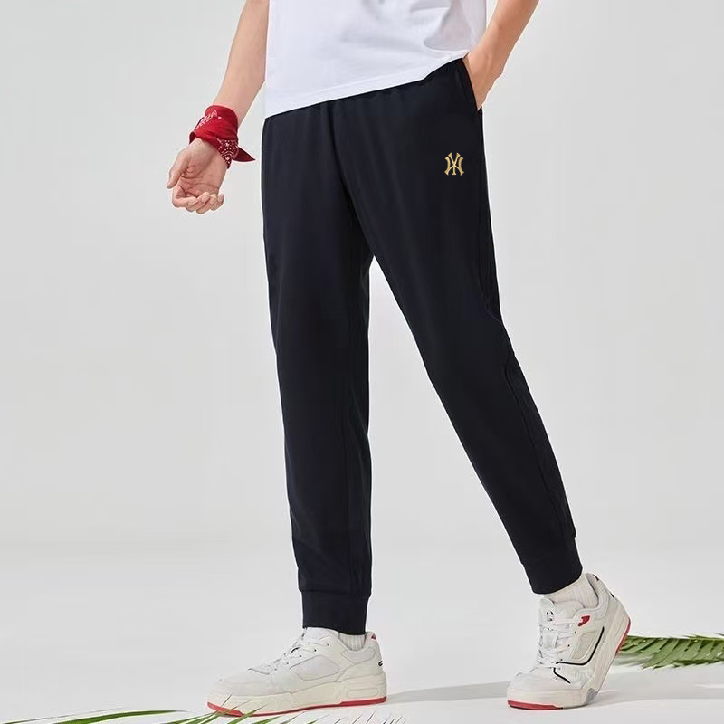 【刺绣】春秋卫裤束脚针织长裤男运动休闲抽绳收口休闲裤男士WY