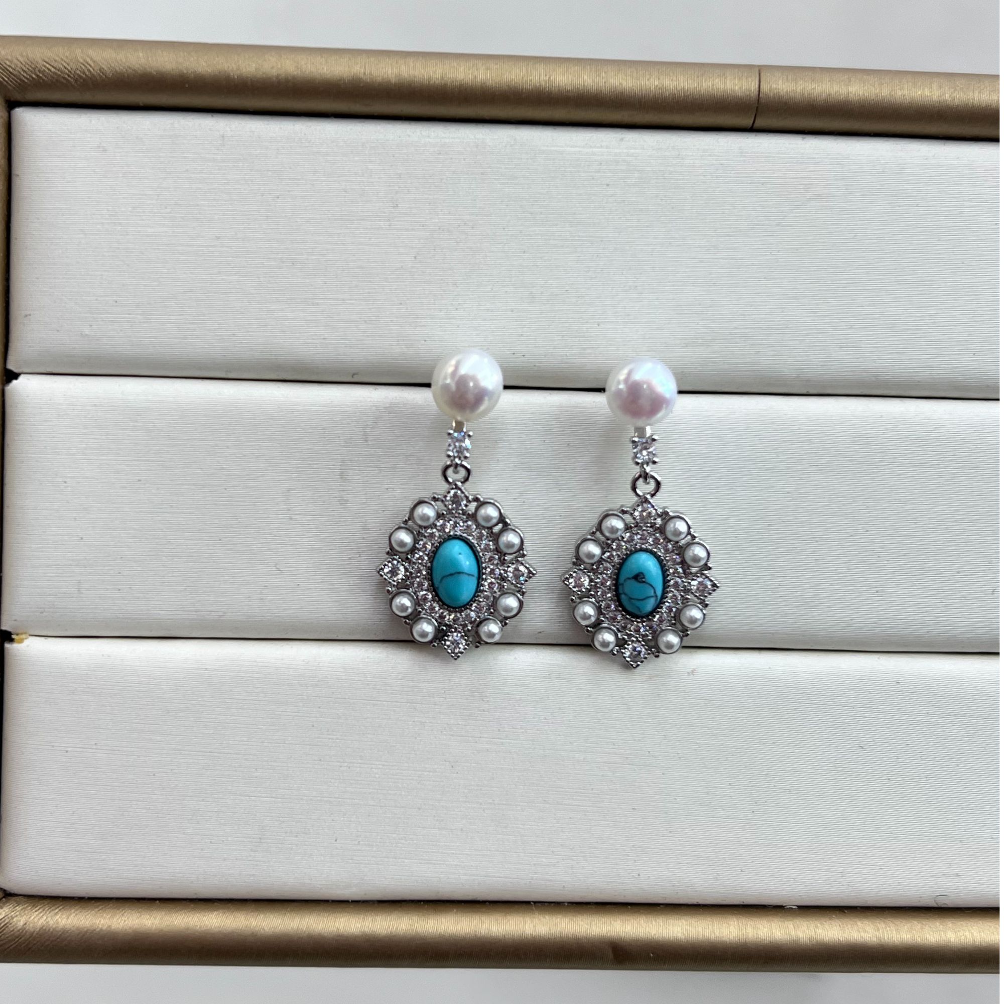 淡水蕾丝灵动耳饰6-7mm多样性发一