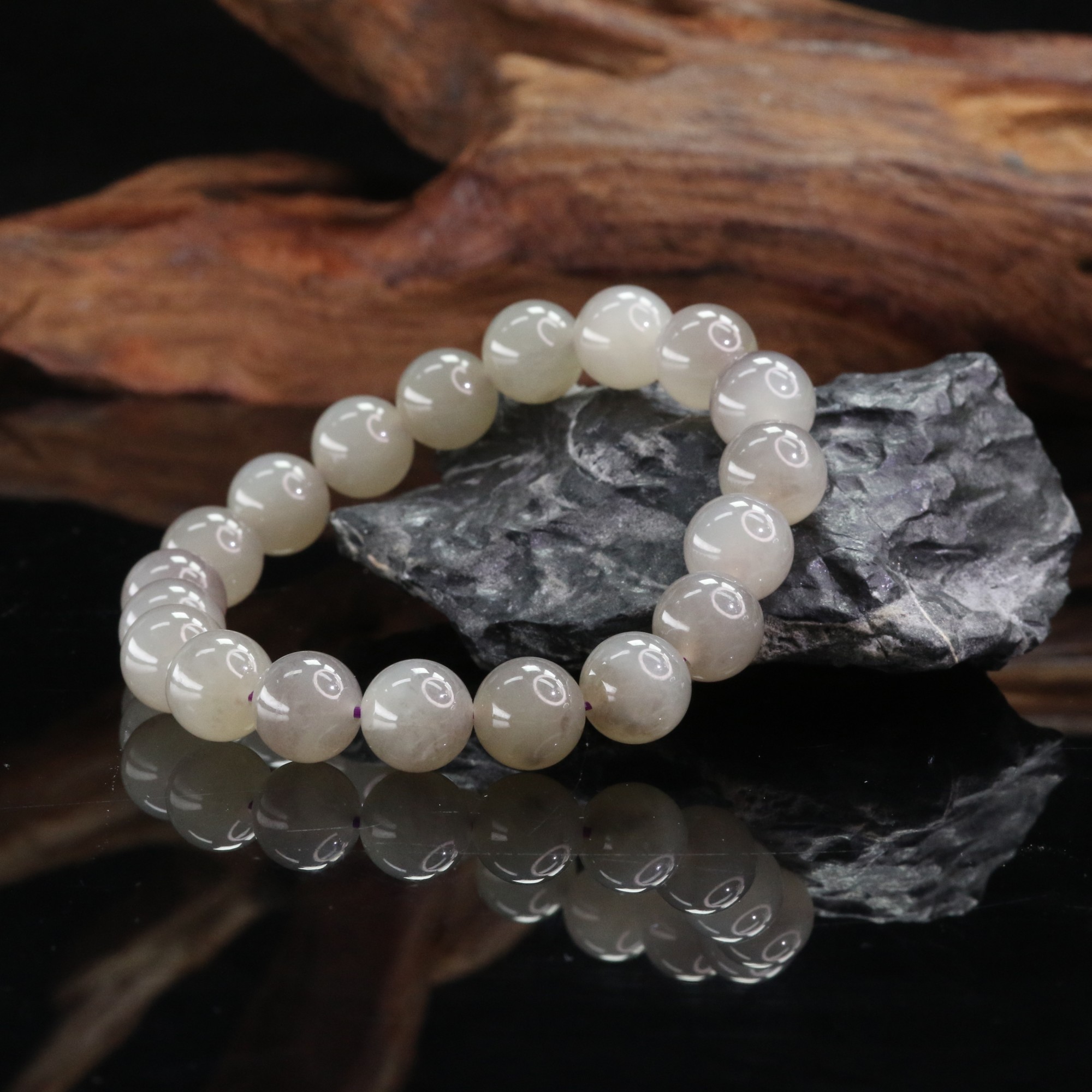 15和田玉浓烟紫手串/402054北京中保拍卖