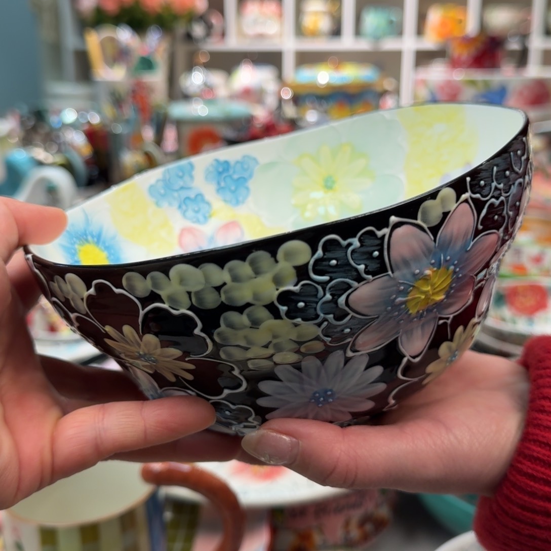 瓷片濑户烧新品墨韵葫芦面碗1只