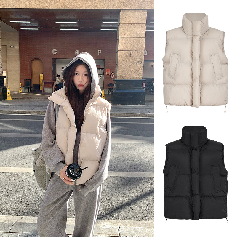 Moses Queen/魔西女王秋冬新款韩系立领宽松加厚外套慵懒短款马甲