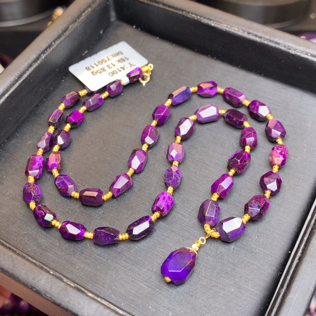 苏纪石（舒俱来）项链18K金镶嵌