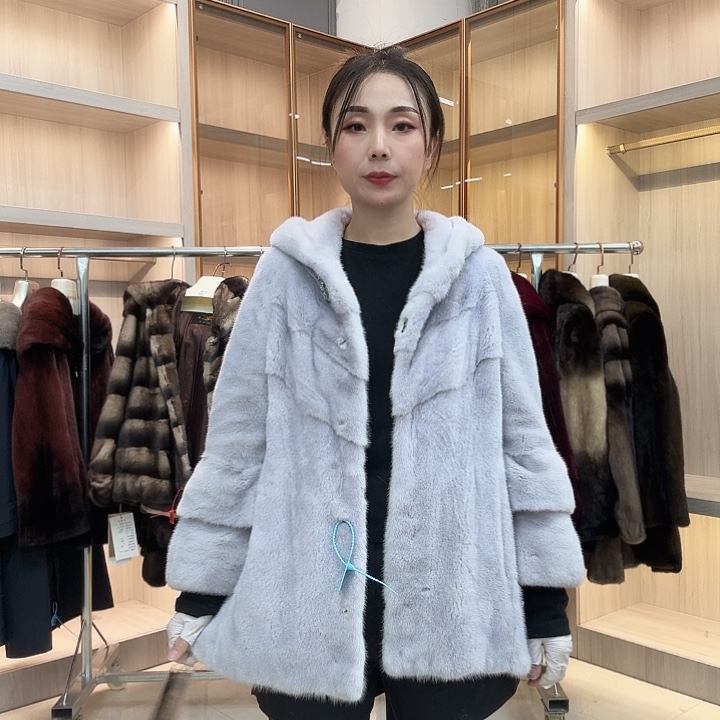 中长款连帽蓝0381