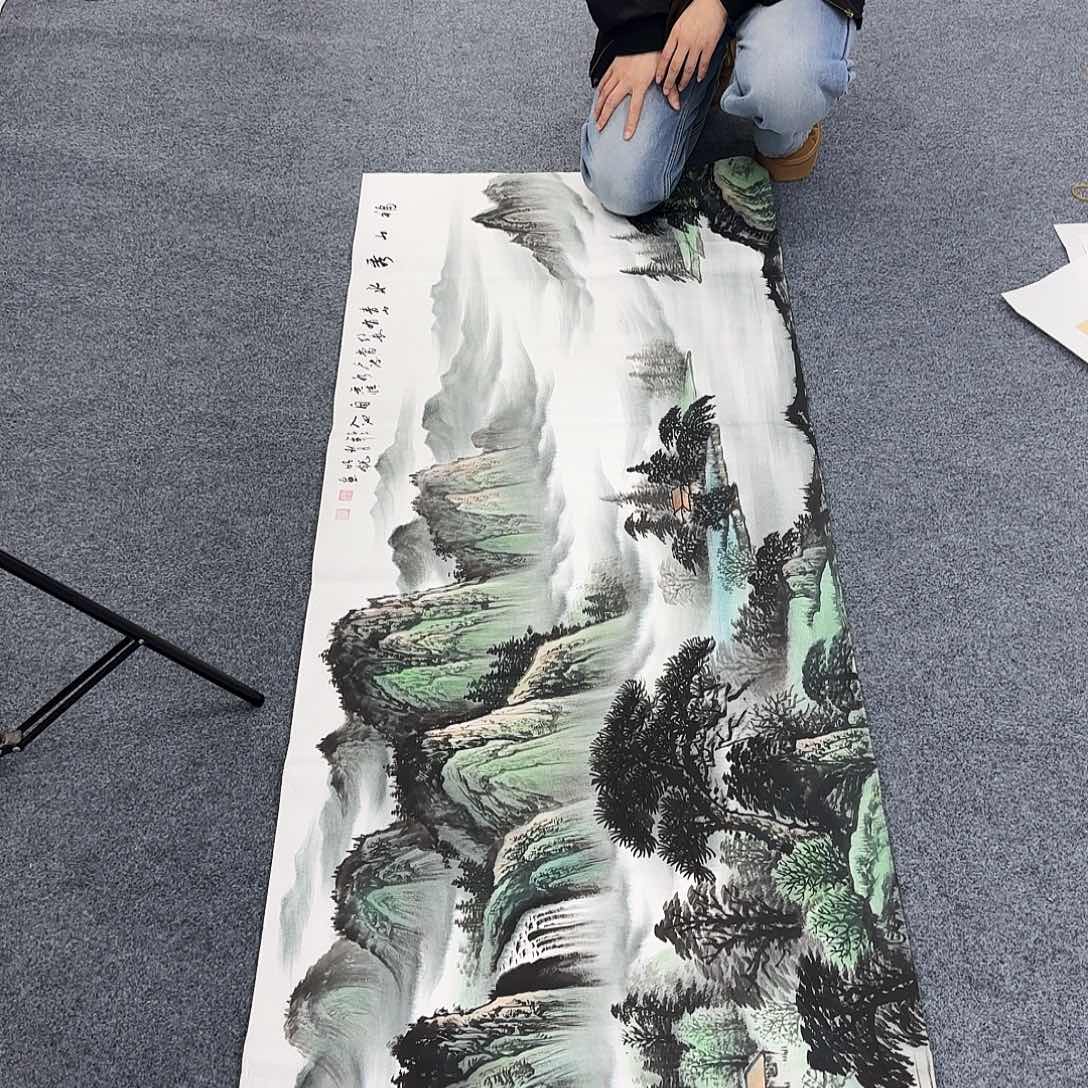 国画作品小姐姐放漏中