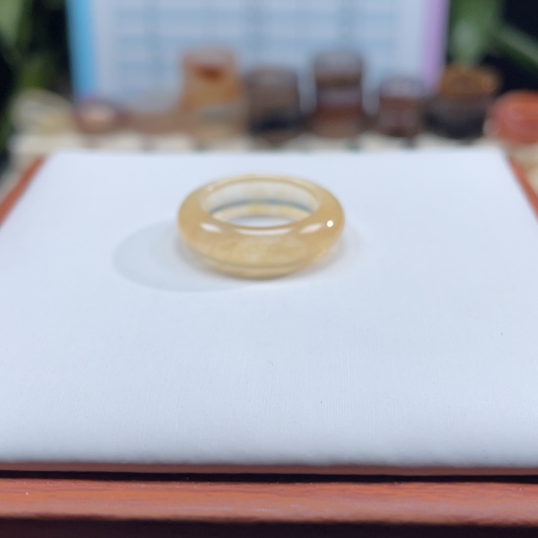 椰***球玛瑙/玉髓未镶嵌戒指Z17.3港15