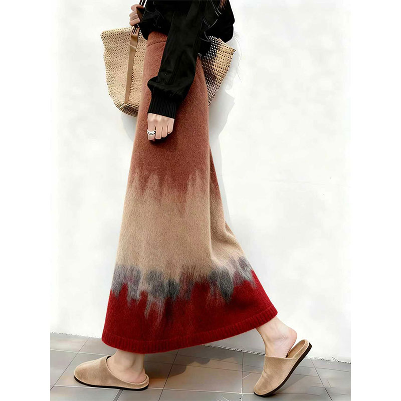 今年流行漂亮高级感渲染半身裙女2025秋季新款高腰显瘦a字裙气质