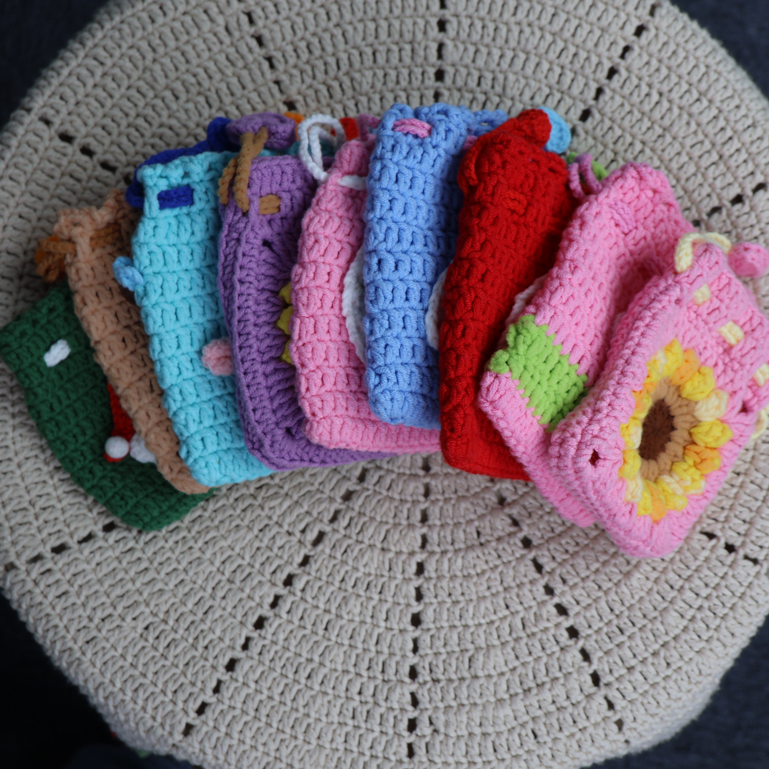 创意手工编织零钱包束口包福袋卡包首饰包耳机包成品