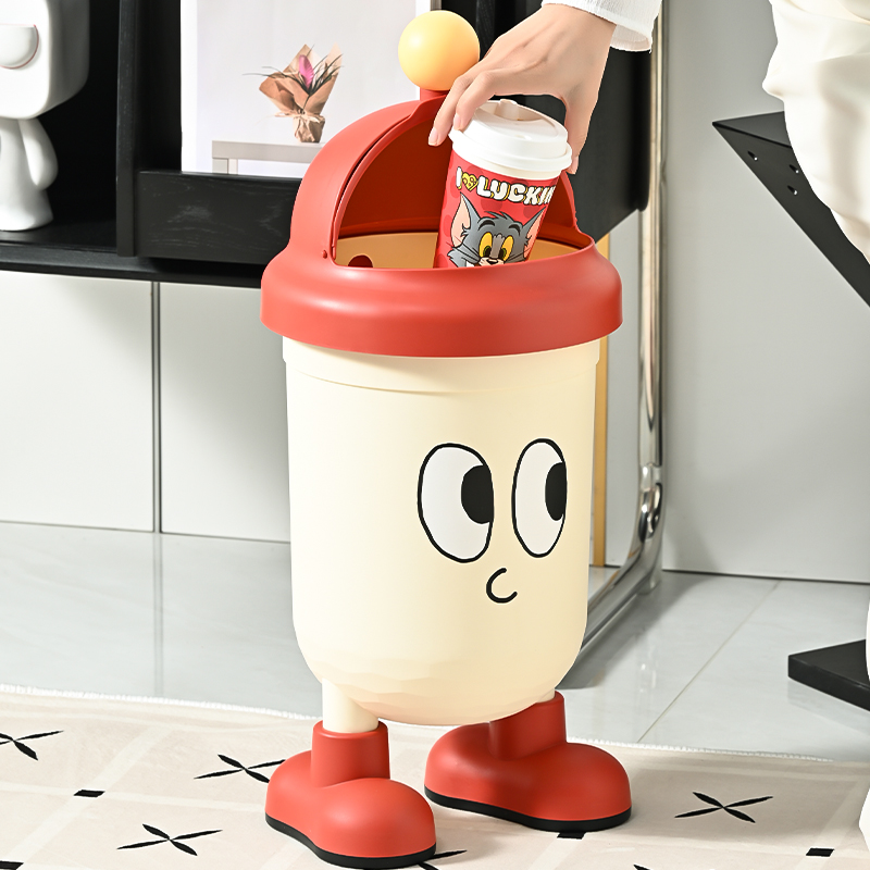 客厅垃圾桶厨房家用大容量2025新款轻奢带盖移动高颜值免弯腰纸篓