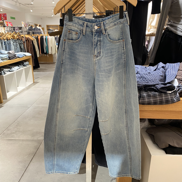 橡皮女装1254130002冬季新款加绒弯刀牛仔裤