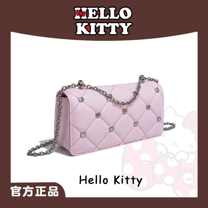 Mesuca/麦斯卡『Hello kitty凯蒂猫』菱格小香风百搭斜跨链条包